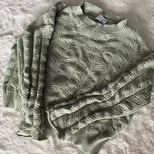 Pastel/ pale green overlayer/ layered sweater